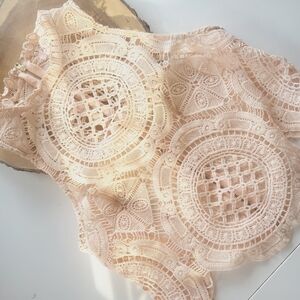 Peach colored croched crop top